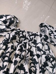 Floral Print Puff Sleeve Mini Dress