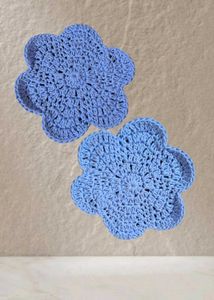 crochet flower coasters