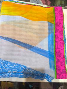 Elegant Blue Printed Saree