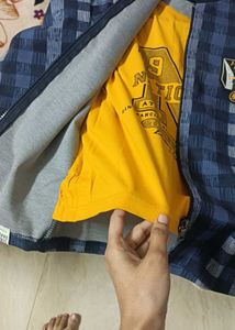 Checkered Jacket &amp; T-shirt Set