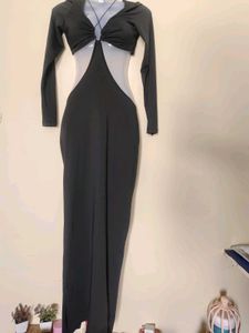 Newme slit Cut-out Midi Dress