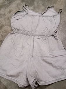Grey Colour Short Length Jumpsuit For Women