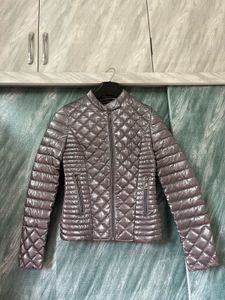 Chic Metallic Lilac Quilted Puffer Jacket