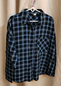 Blue Plaid Flannel Shirt