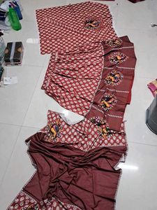 Maroon Printed Saree