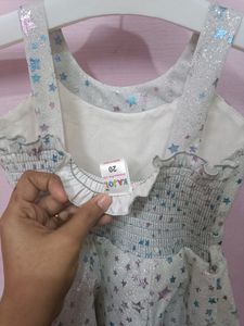 Flaired Full Glitter Frock With For 2 Year Girl