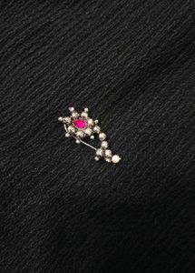 Oxidized Silver Necklace &amp; Nose Pin