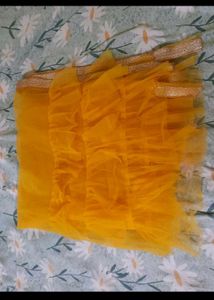 Orange Ruffle Dupatta