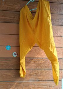 Ethenic Musturd Polyester Kurta Set With Dupatta