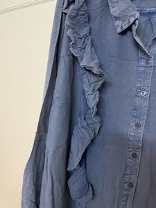 Ruffle Denim Top