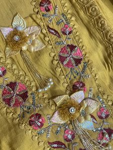 New Mustard Kurta Set With Dupatta