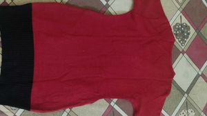 maroon Knitted  bodycon dress