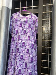 Purple Printed night dress