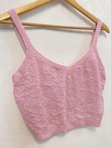 pink knitted top
