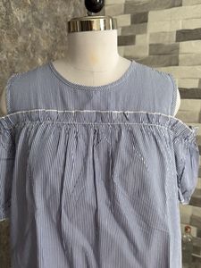 Off Shoulder Blue Top