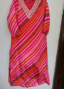 ORGANZA STITCHED KURTHI WITH DUPATTA BEAUTIFUL 😍