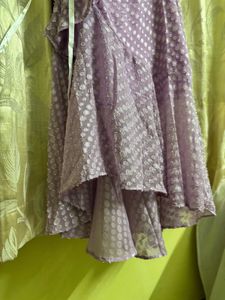 Lilac Ruffle Midi Dress