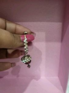 Gold Plated Earings And Pruple Color Rustic Earing
