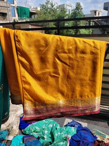 Multi Colour Yellow Saree