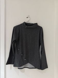 Unique Asymmetrical Gray Top