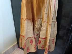 Red &amp; Gold Embroidered Traditional Dress