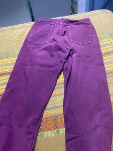 Purple Denim Jeans with Rips