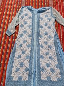 Lucknowi Blue Chikankari Kurta