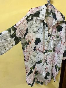 Floral Print Oversized Shirt