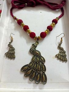 Peacock Necklace &amp; Earring Set