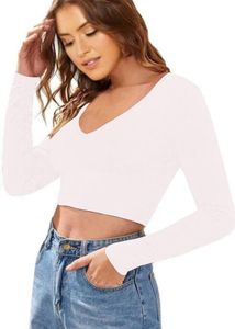 Stylish White Long Sleeve Crop Top