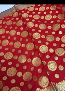 Brand new bright red banarasi dupatta
