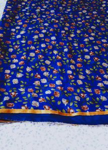 Blue Floral Printed Saree 2