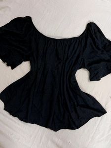 Off Shoulder Black Bardot Top