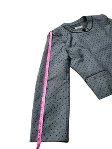 Elegant Polka Dot Grey Korean Blazer