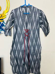 Stylish Grey Ikat Kurta Jacket