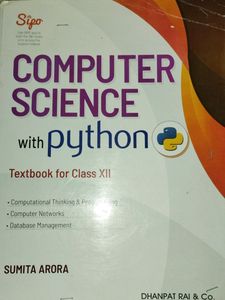 Computer Science ( PYTHON) Class 12th By Sumita Arora