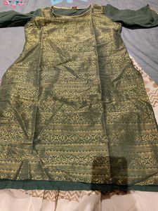 White &amp; Gold Print Garara Pants