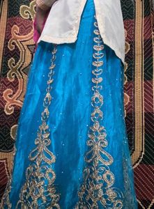 Lehenga With Long Choli And Dupatta