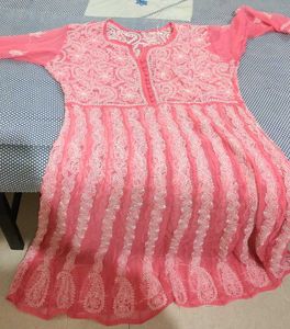 Pink Embroidered Kurta