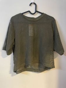 Olive Green Mesh Top