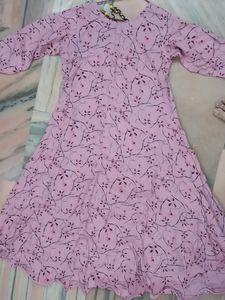Rayon Baby Pink Colour Dress