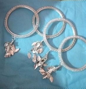 Silver Bangles with Charms