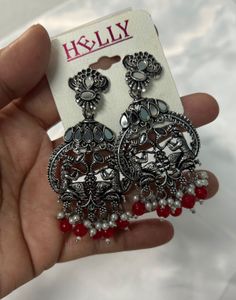 Oxidized  Jhumka Earrings