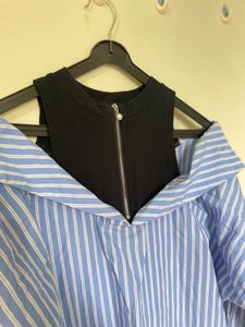 Double Layer Off Shoulder Fancy Shirt