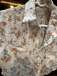 White Floral Crop Top  Not Used