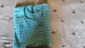 Sky Blue Embroidered Kurta