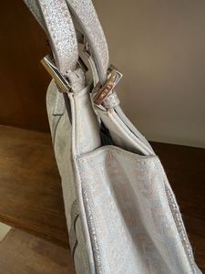 Vintage Fendi Metallic Canvas And Leather Bag