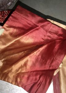 Casatta Saree Red Maroon And Golden With Desi