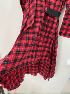 Red check dress