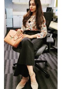 Striped Wide Leg Pants - High Waist- Korean Style